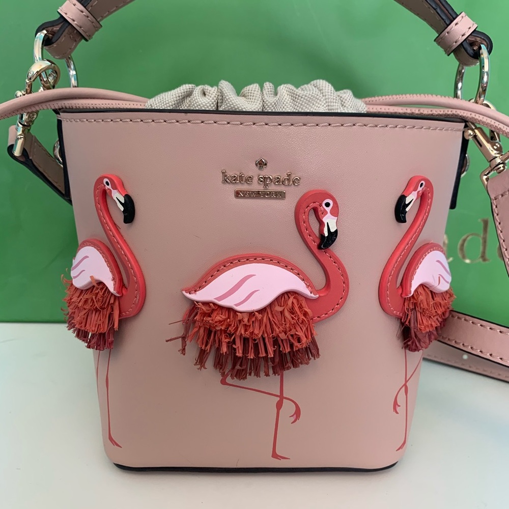 Authentic Kate Spade Flamingo Pippa bucket bag
